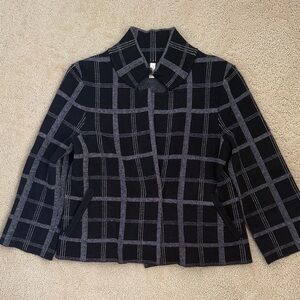 Anthropologie Black and Gray Plaid Blazer
